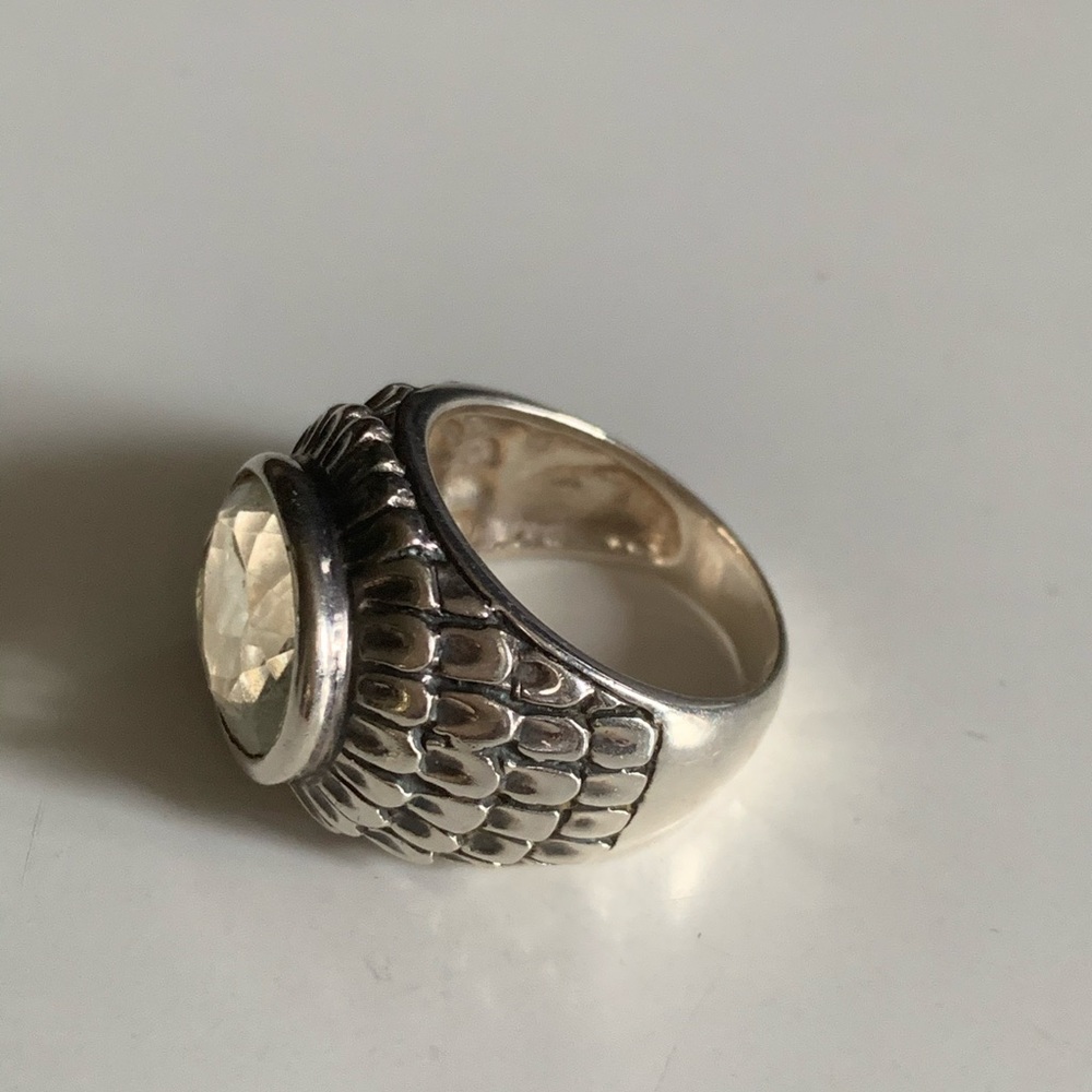 Sterling Silver Peridot Stone Dome Ring for EUC - Picture 5 of 6